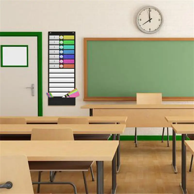 Bolso gráfico para sala de aula, programação diária, horário de aula, para planejar o dia ou exibição da sua sala de aula, estudo diário palavras