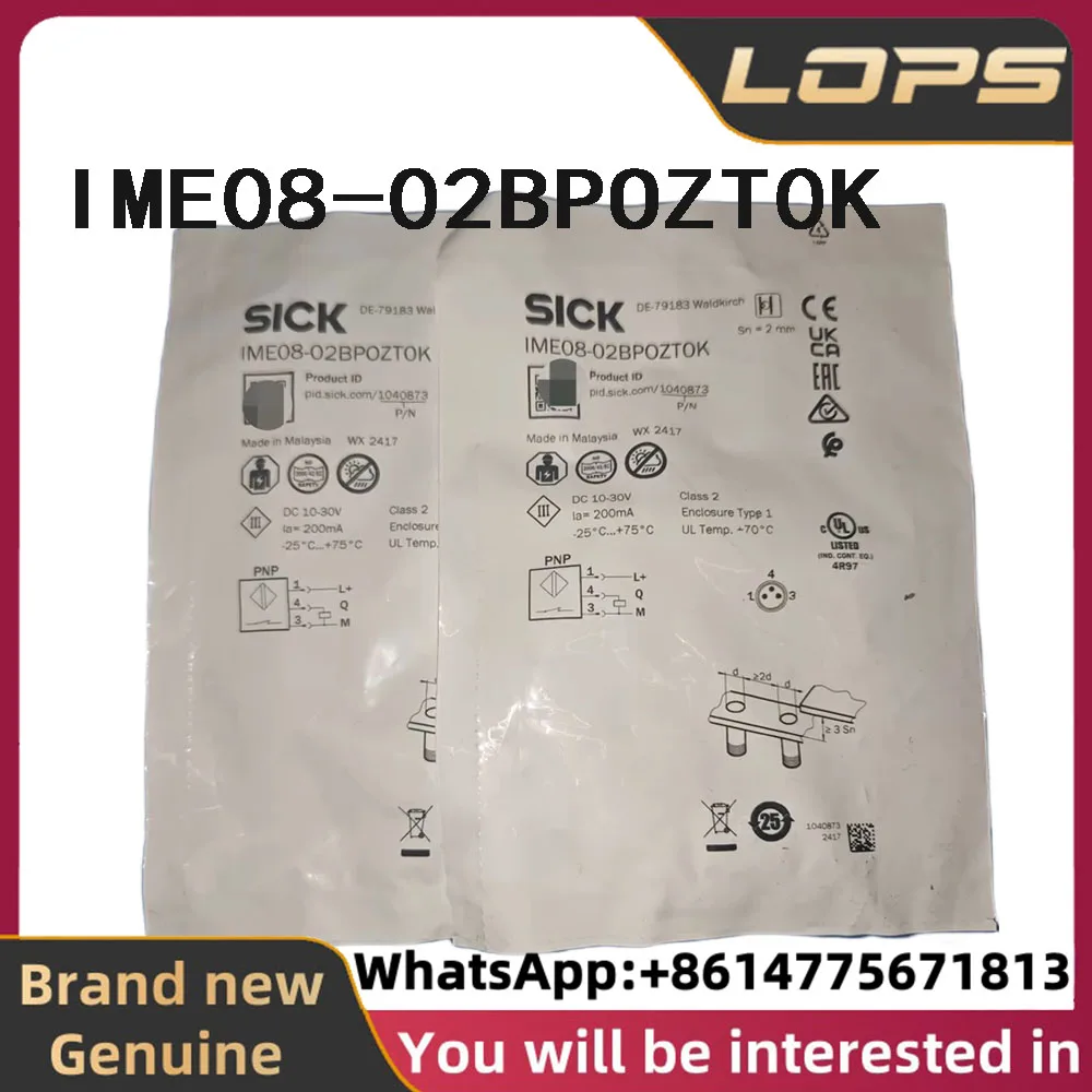 IME08-02BPOZT0K Brand new original SICK Inductive proximity sensor part number 1040873 in stock, welcome to consult