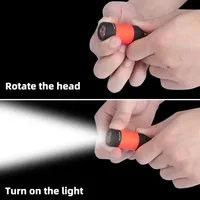 USB Rechargeable LED Pocket Keychain Flashlight Multifunctional Strong Light Waterproof for Outdoor Hiking Camping Mini 4