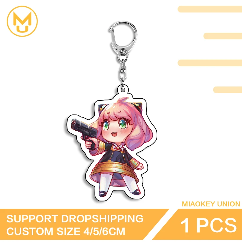 Creative Anya Attractive Artistic Double Sided Acrylic Keyring Exquisite Versatile Practical Waterproof Bag Charm Accessory