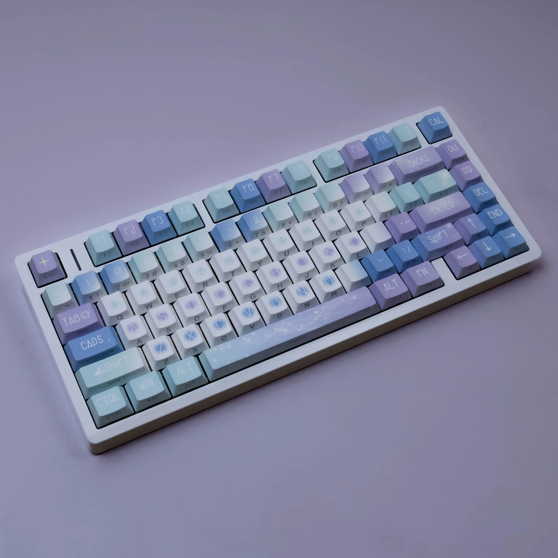 Starlight Theme Mechanical Keyboard Korean keycaps Shine Through Side Printed Keycap Cherry Profile PBT Key Caps ISO Enter DIY