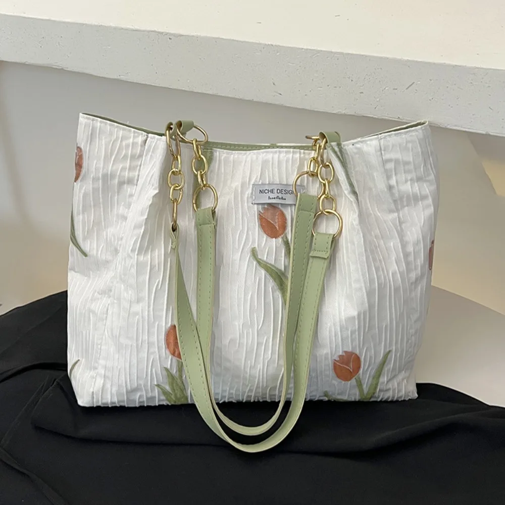 Francia borse da donna Trend Designer borse floreali Tulip The Tote Bag primavera estate Pearl Sac A Main Femme borsa A tracolla