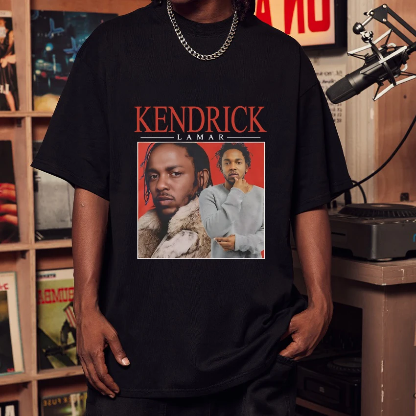 

Rapper Kendrick Lamar vintage Graphic black T shirts Men Women Hip Hop streetwear Summer Unisex 100% Cotton short sleeve T-shirt