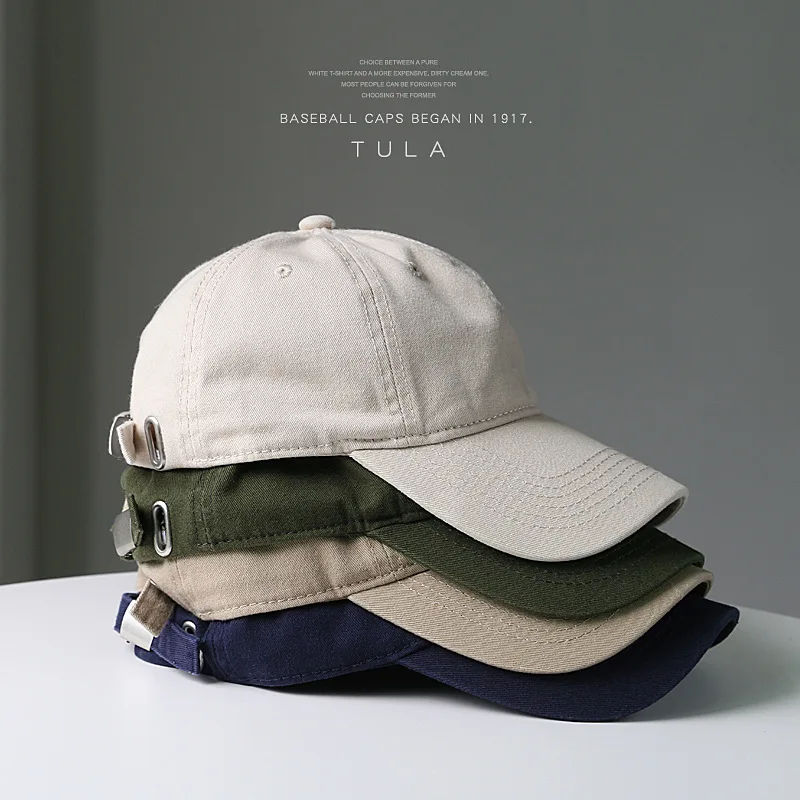 

Fashionable Solid Color Washed Cotton Light Board Baseball Hat Spring and Autumn Duck Tongue Hat for Men and Women