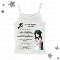 Kawaii Harajuku Fairy Vintage Fashion Gothic Print Tank Top Clothing Women's Summer Tops 2000s Star Girl Baby Tee Y2K Top E-girl