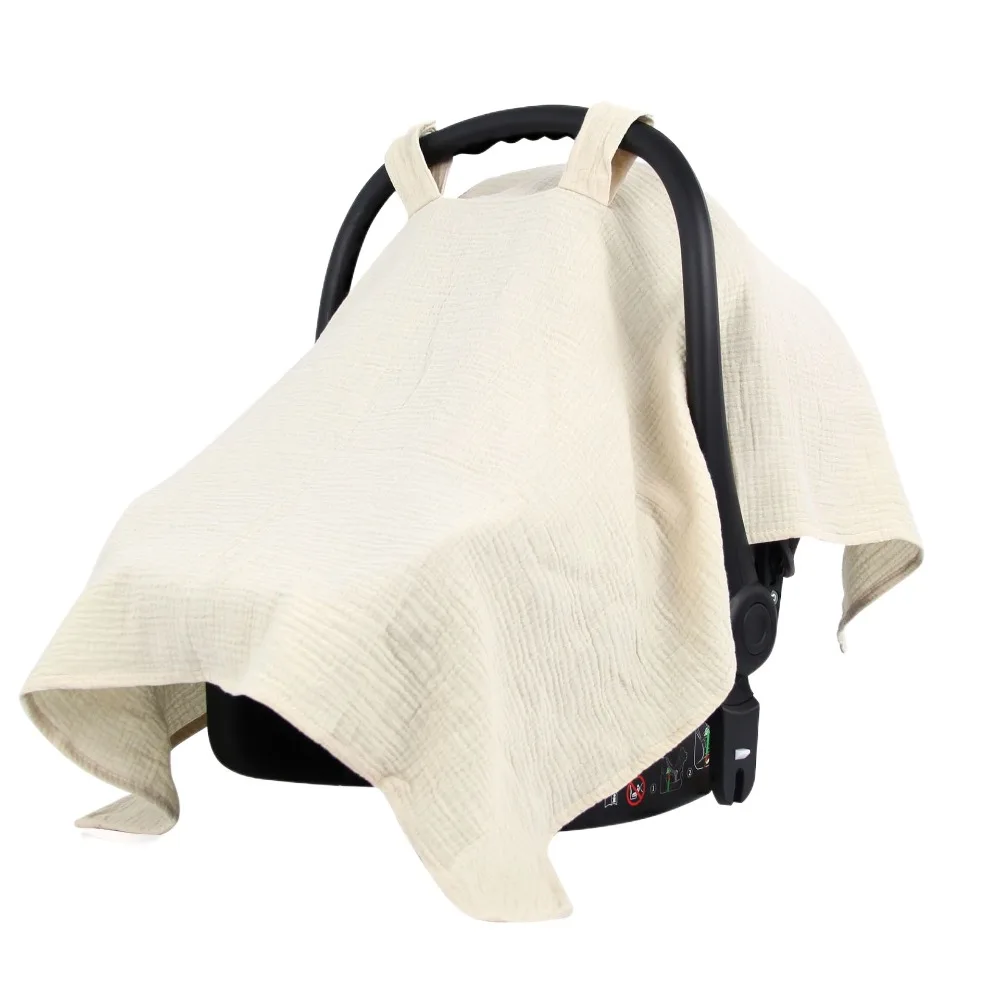 

Light Cotton Stroller Cover Gauze Carriage Full Cover Baby Safety Seat Cover Sunshade Pram Cover Baby Basket Cover Car Seat