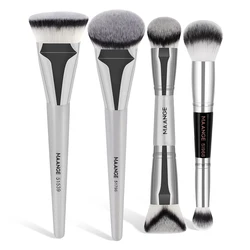 MAANGE 4pcs Makeup Brushes 2pcs Dual-ended Concealing Blush Brushes 2pcs Flat Top Angled Foundation Brushes Kit for Gifts Girls