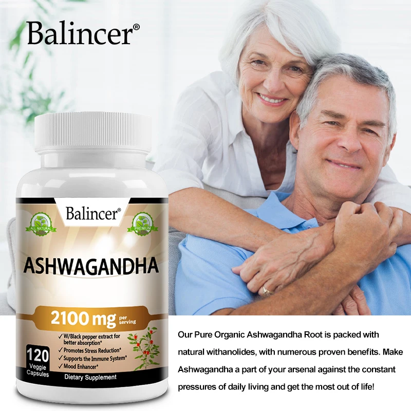 Organic Ashwagandha Supplement - Supports A Healthy Stress Response, Maintains Cortisol Levels and Supports Positive Mood