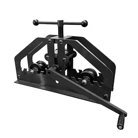 Manual Tube Pipe Roller Bender, Roller Tubing Roller Flat Bar Bender, Tube Roller Bender Pipe Rolling Machine, 1-1/2 Inch Round Tube
