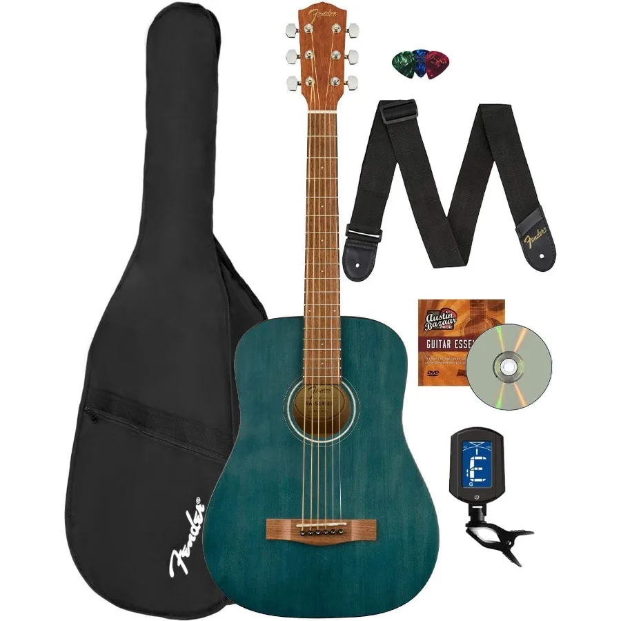 

FA-15 3/4-Scale Steel String Acoustic Guitar in Blue with Complete Learn-to-Play Bundle Including Gig Bag Strap Picks Access to