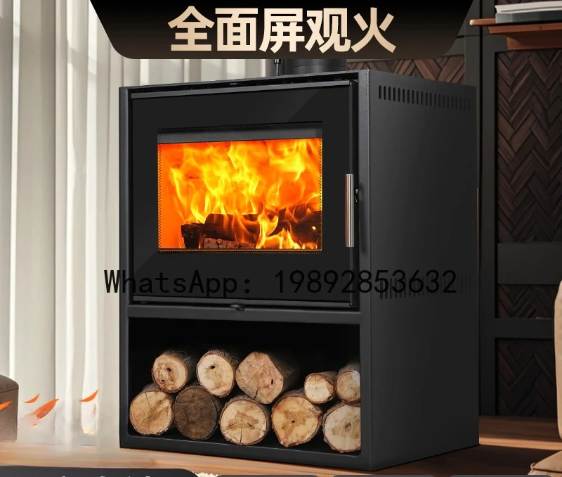 LYY Retro European Style Real Fire Fireplace Wood Burning Stove for Heating, Suitable for Homestays, Villas, Rural Self-Built