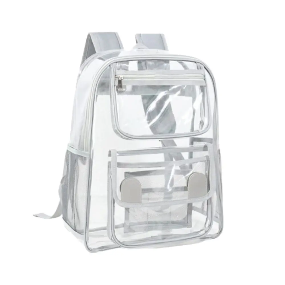 

Fashion Large Capacity Transparent Backpack Waterproof Portable PVC Backpack Zipper Visible Outdoor Sport Bag Fitness