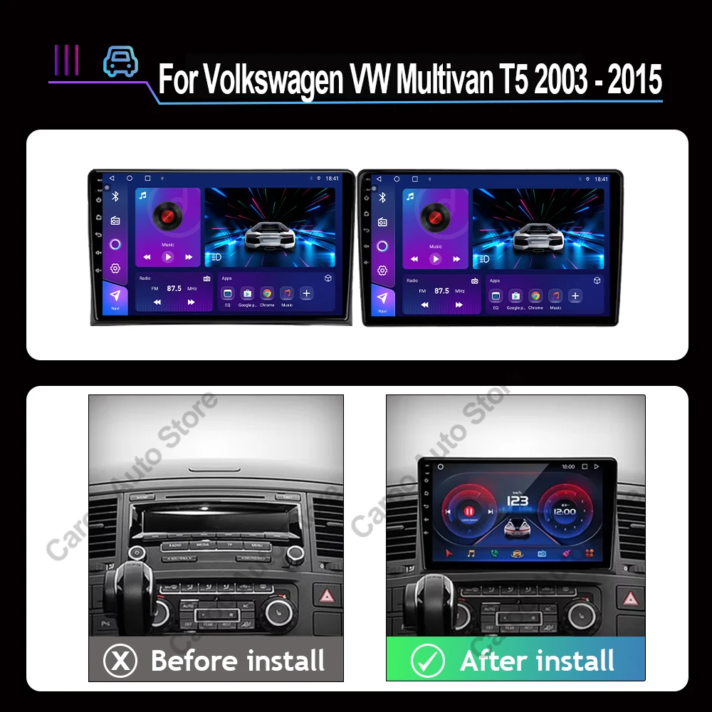Stereo Auto radio CarPlay For VW Volkswagen Multivan T5 2003-2015 Android Car Radio Multimedia Video Navigation Player No 2 Din