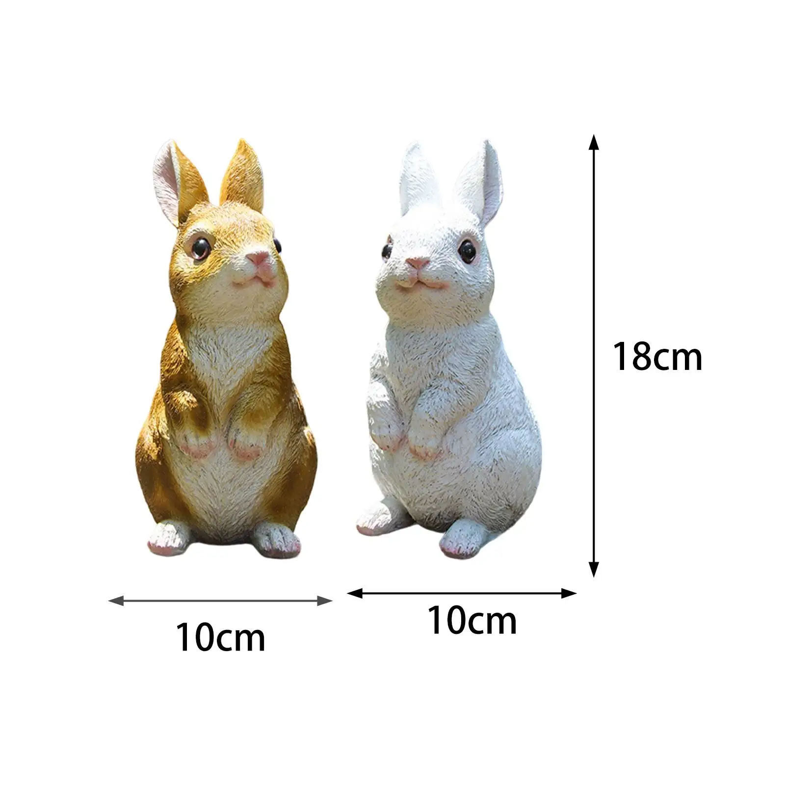 Resin Rabbit Statue Cute Garden Sculpture Animal Figurine for Outdoor Yard Decor Patio Art Modern Multicolor