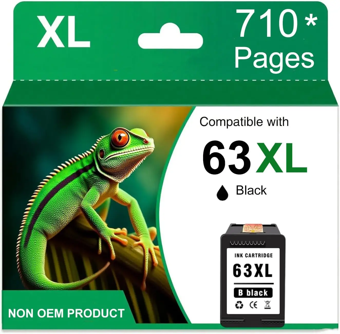 

Высокопроизводительный черный чернильный картридж, совместимый с принтерами HP моделей OfficeJet, Envy, DeskJet