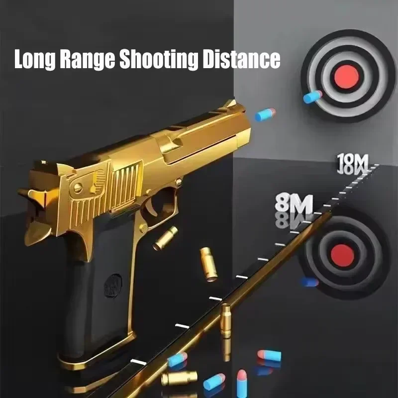 Desert Eagle Shell Ejection Soft Bullet Toy Gun Airsoft Pistol Foam Launcher CS Shooting Games  Weapons for Kids Boys Gift
