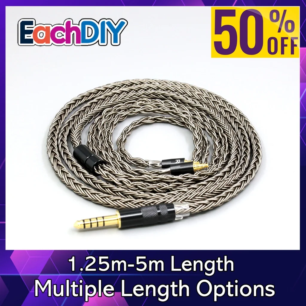 젠하이저 IE40 프로 IE40pro LN008850용 16코어 그레이 실버 도금 고순도 오디오 이어폰 케이블