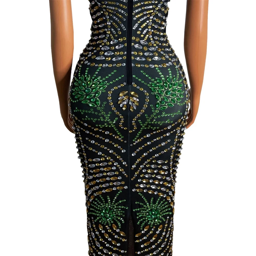 Xiaocao-traje de actuación para club nocturno, Bar, DJ, fiesta de cantante femenina Sexy, equipo de baile de diamantes completo, espectáculo temático DS, vestido de GOGO, nuevo