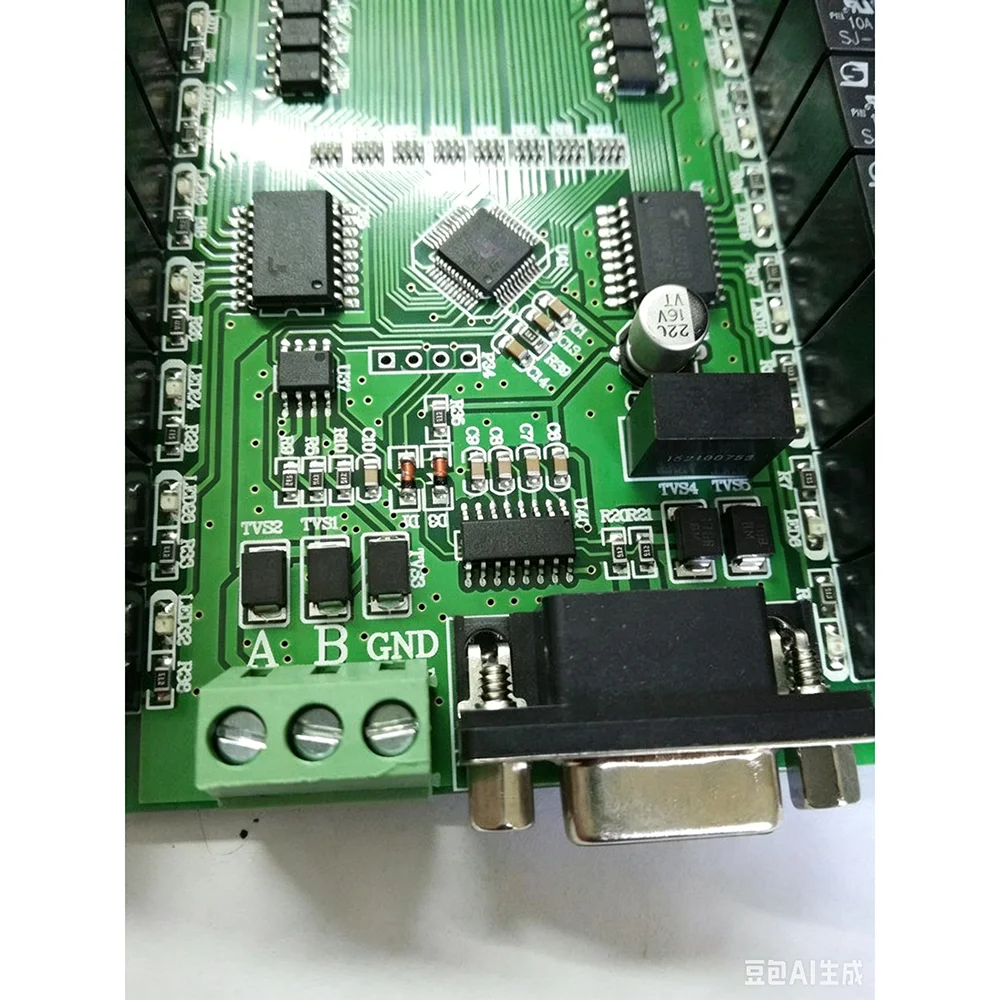 RS232/RS485 serial port controls the 32-channel relay module to control the switch board and IO board