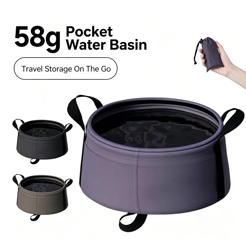 8.5L Collapsible Wash Basin Foot Washbasin Travel Fishing Hiking Outdoor Camping Protable Folding Bucket Water Bag Container