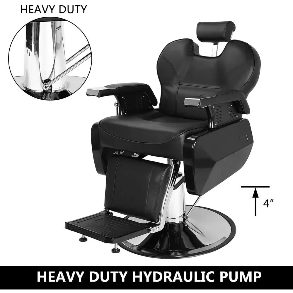 All Purpose Hydraulic Barber Chair Recline 360 Degree Swivel Height Adjustable Heavy Duty Hairdresser Chair