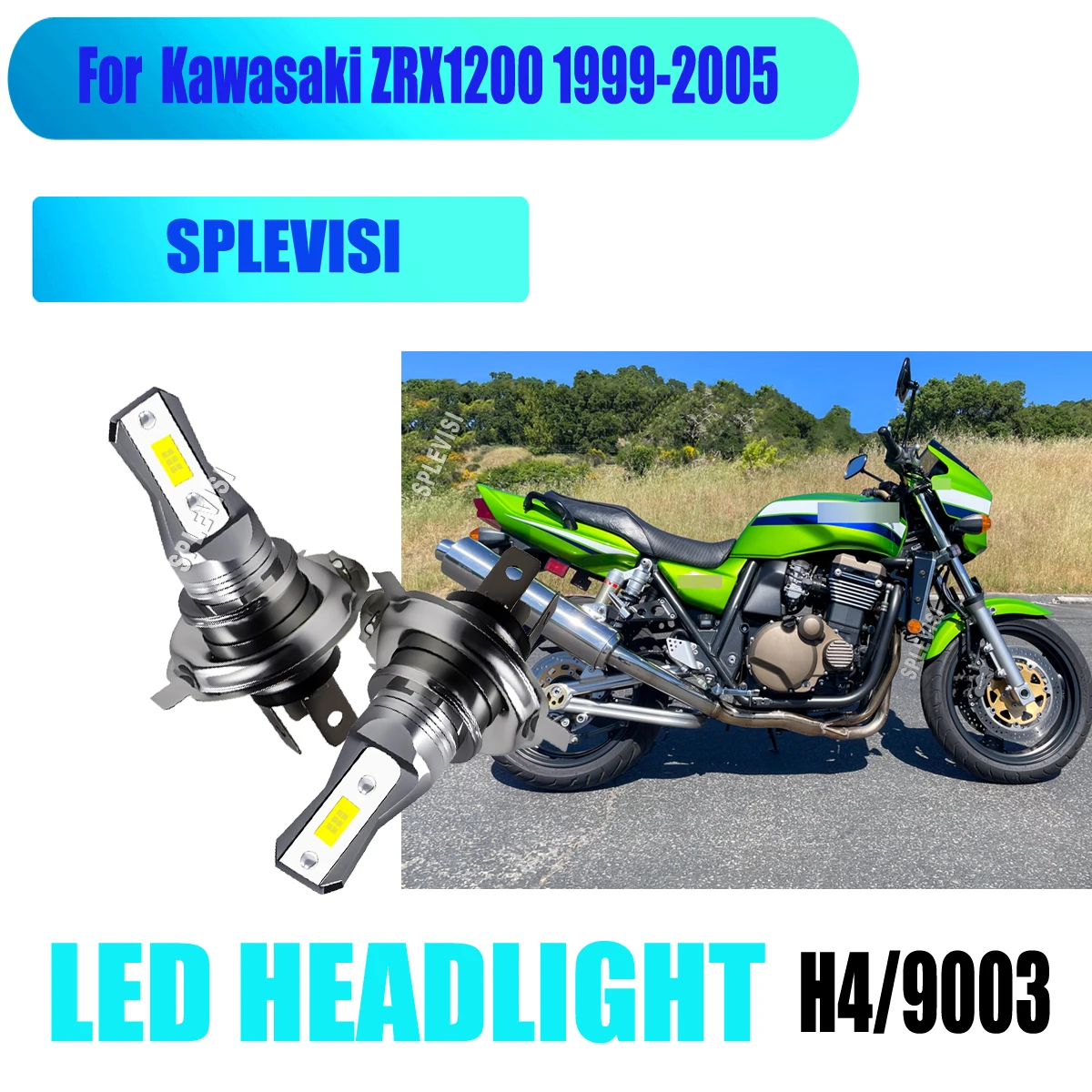 

Motorcycle LED H4 White Headlight Kit - Compact Design Enhanced Light Output For Kawasaki ZRX1200 1999 2000 2001 2002 2003-2005