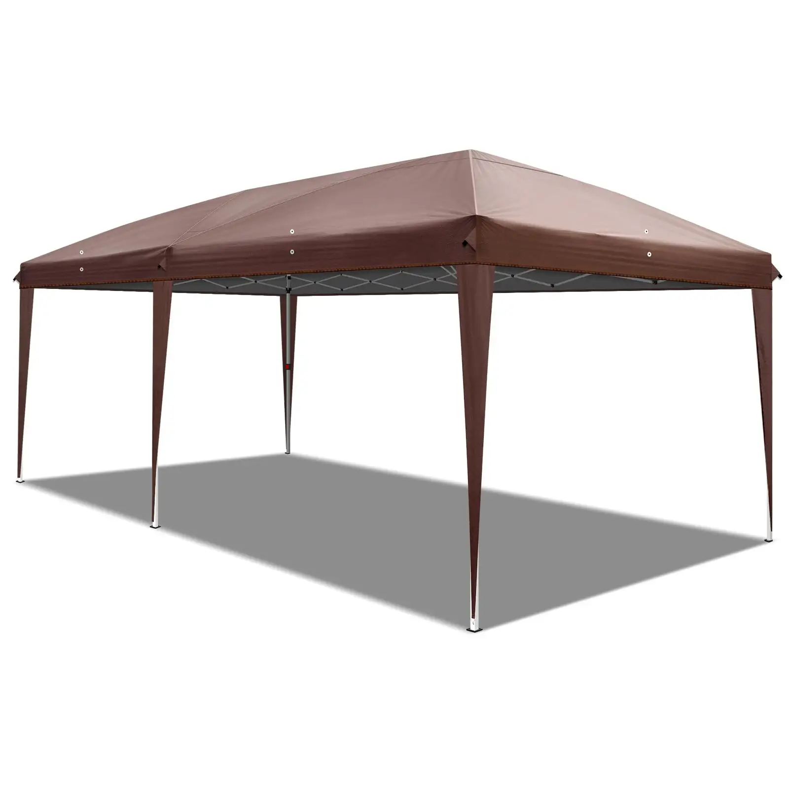 3x6m Waterproof Folding Tent with 2 Windows - Dark Coffee Color, Outdoor Portable Canopy