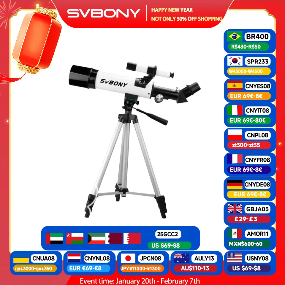 SVBONY SV501P Portable Refractor Astronomical Telescope for Beginners with Tripod and Backpack, Multi-layer Coated Glass