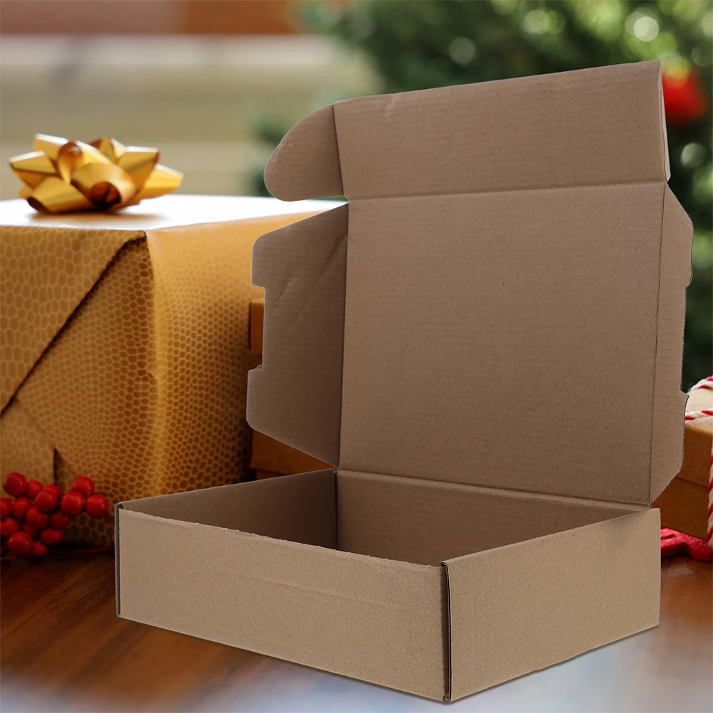 

10 Pcs Carton Products Post Glossy Express Boxes Flat Shipping Medium Cardboard Moving Glassware Packing Brown Indoor