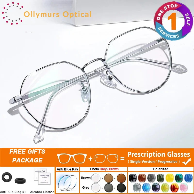 

Round Glasses Frame Myopia Women Prescription Eyeglasses Anti-blue Light Ultra-light Titanium Fashion Eyewears 2025 New Arrival
