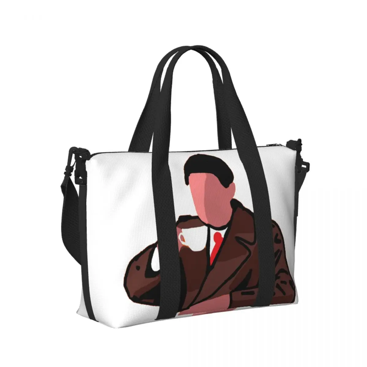 

Custom Twin Peaks Agent Dale Cooper Beach Travel Bag Large Capacity Tote Bags for Gym Sport Women Shopping Duffle Shoulder Bag