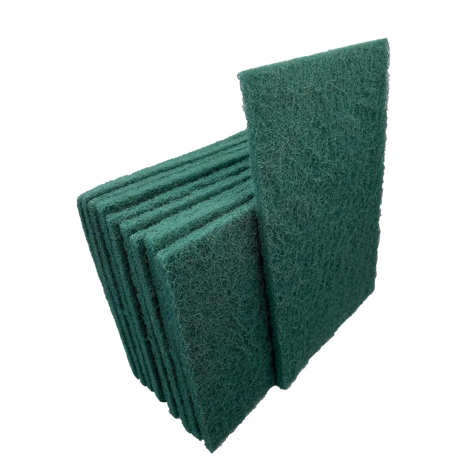 

10-Pack 6x9 Inch Green Fine Non-Woven Hand Pads, Aluminum Oxide Grains for Rust Removal and Multipurpose Cleaning