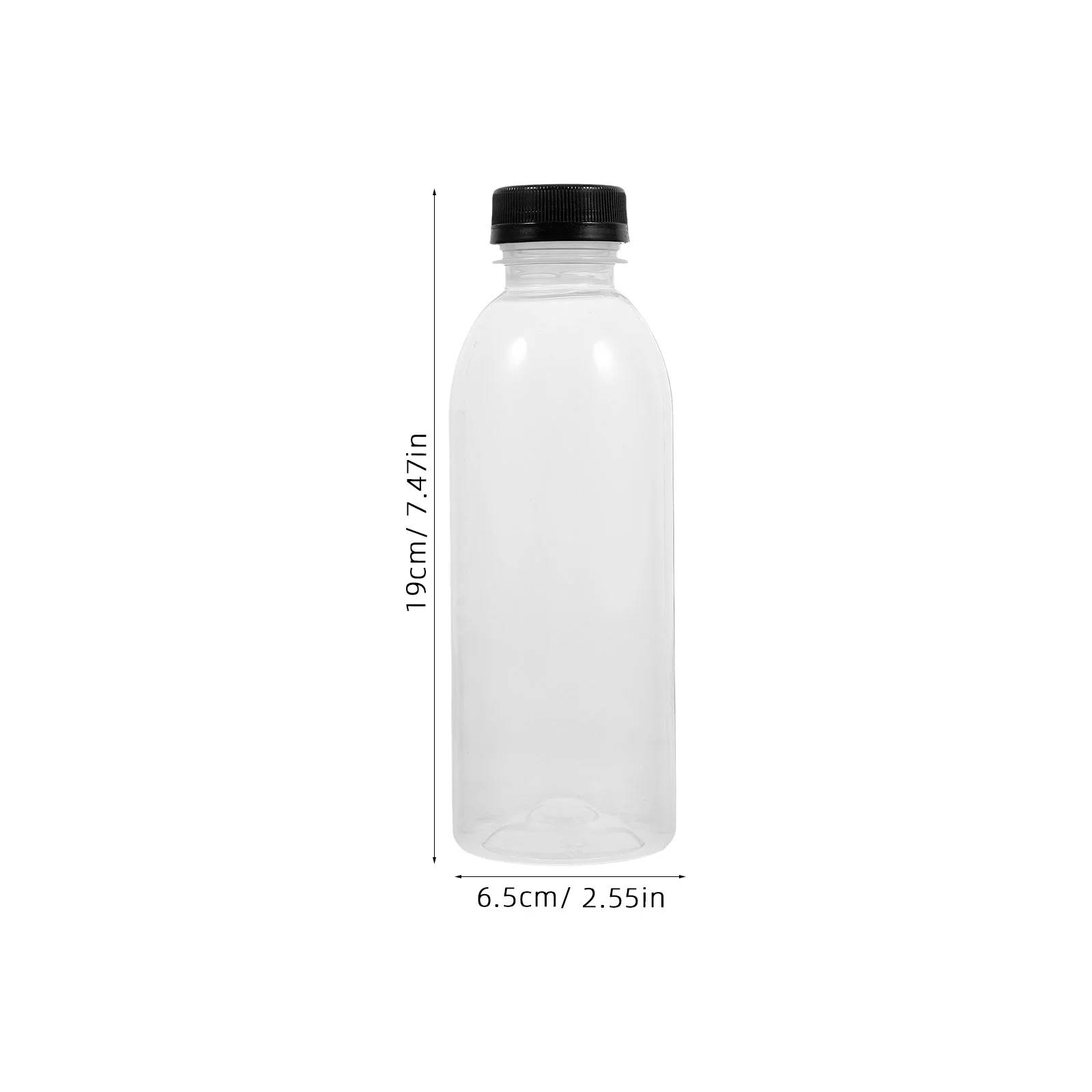 6PCS 500ml Empty Beverage Drink Bottle PET Clear Storage Containers Plastic Juice Bottle with Lids (Random Color Caps)