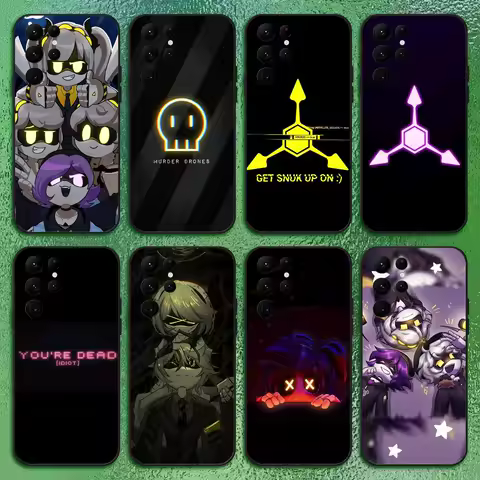 Game M-Murder Drones N V J Phone Case For Samsung S Series s21 s22 s23 s24 s25 FE Plus Classic versatile black soft shell