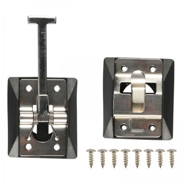 RV T Shape Door Holder Stainless Steel Entry Latch Strong Cargo Trailer Door Catches for Enclosed Trailer Accessory