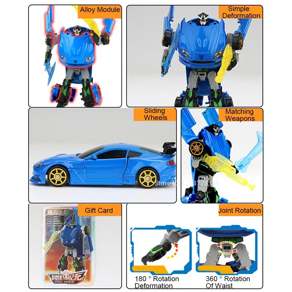 1:32 스케일 변형 로봇 장난감 미니어처 자동차 모델 합금 다이캐스트 슬라이딩 휠 미니 수동 변형 자동차 어린이 선물용