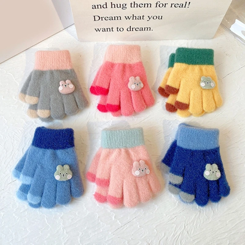 Full Finger Mittens Windproof Winter Mittens for 0~3 Years Old Baby Girls Boys