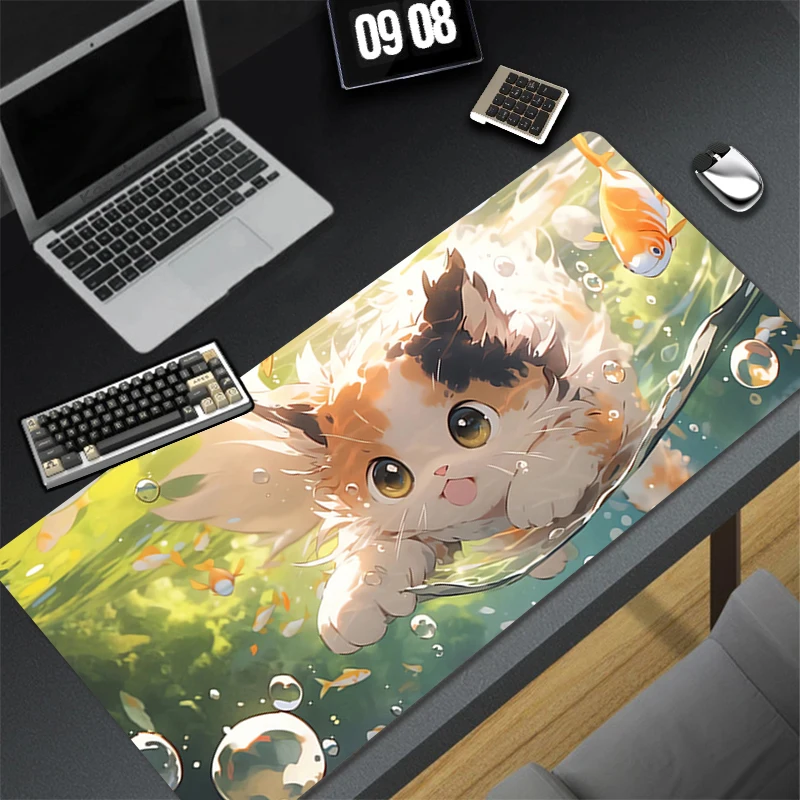 

Mouse Pad Desk Mat Anime Play Mat Gaming Mousepad Flower Cats Durable Speed Computer and Office Gamer Cabinet Keyboard Pad