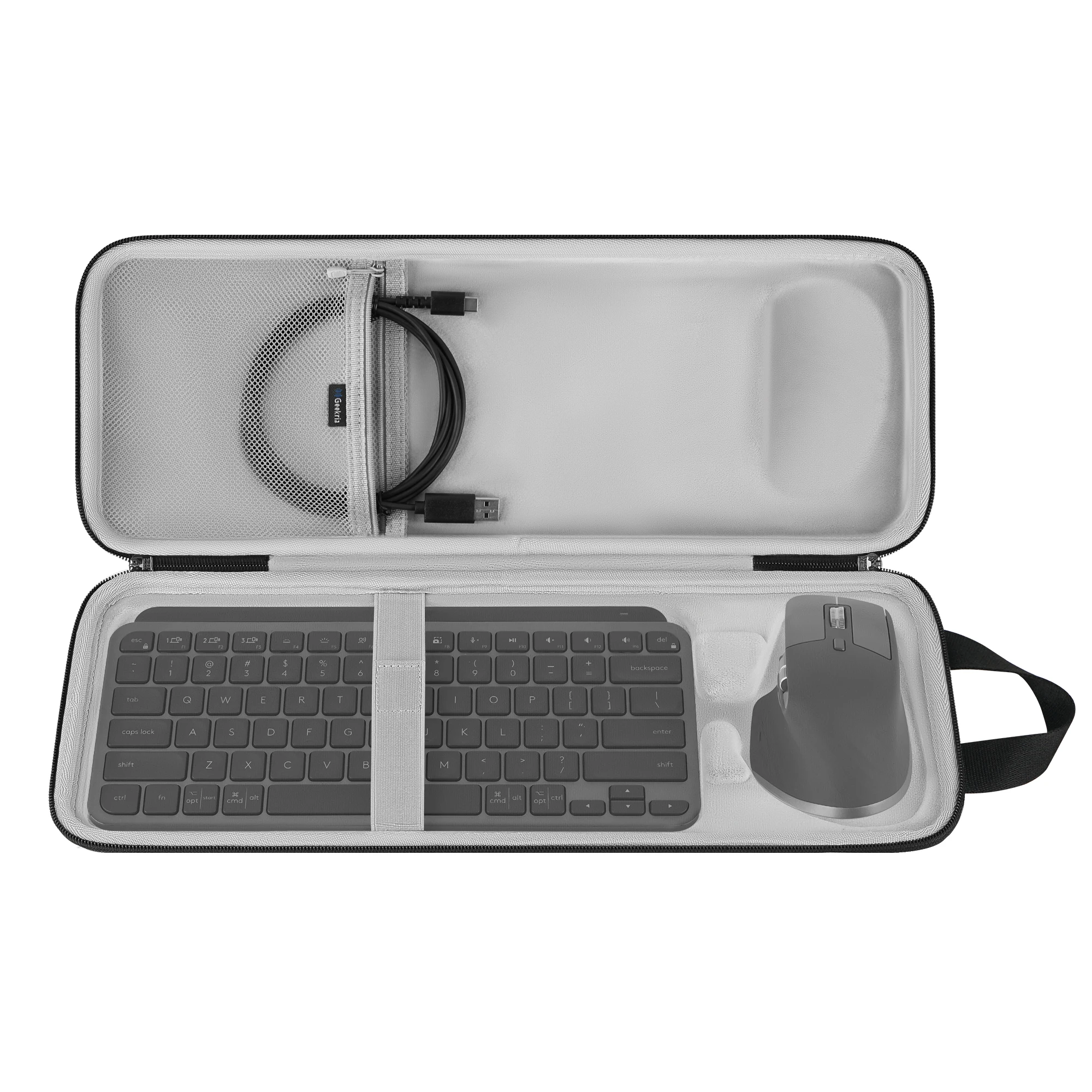 Geekria Keyboard Hard Shell Travel Case Compatible with Logitech MX Keys Mini + MX Master 4/3S Keyboard and Mouse Combo Bag