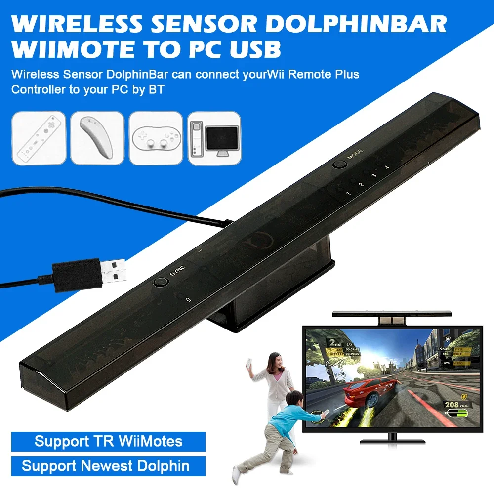 Wireless Sensor Bar DolphinBar for Wii Remote Wireless Game Controller for PC by for Bluetooth-compatible for GC MayFlash