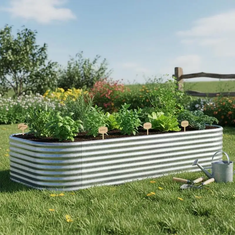 Potager surélevé, 100x36x249 cm. Fabriqué avec des matériaux robustes et durables, idéal pour la culture de fleurs, de verdure et de légumes.