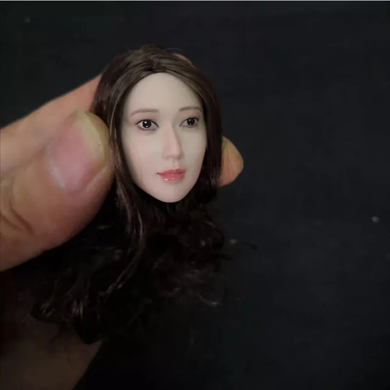 

1/6 Scale Beautiful Women Soldier White Skin Head Sculpt Model Ornaments for 12 Inch Action Figure Body Doll DIY