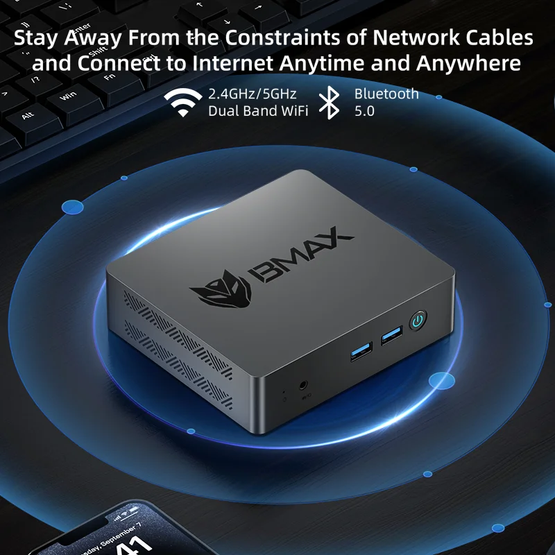 Immagine 3: BMAX B3 Pro PC con Windows 11, Intel N4500, 8GB RAM, 256GB SSD, HDMI, USB, Wi-Fi Dual Band, Supporta 4K a 60Hz, Grafica Intel HD, Mini PC