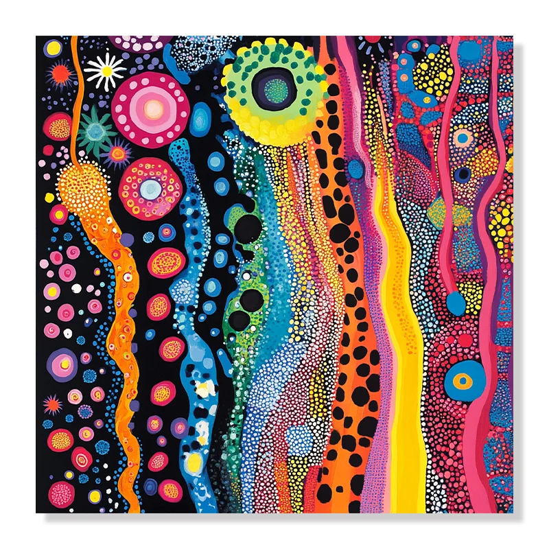 Eye Catching Yayoi Kusama Style Abstract Dot Art Wall Decor Colorful and Lively Design for Interior Decoration  Home Art