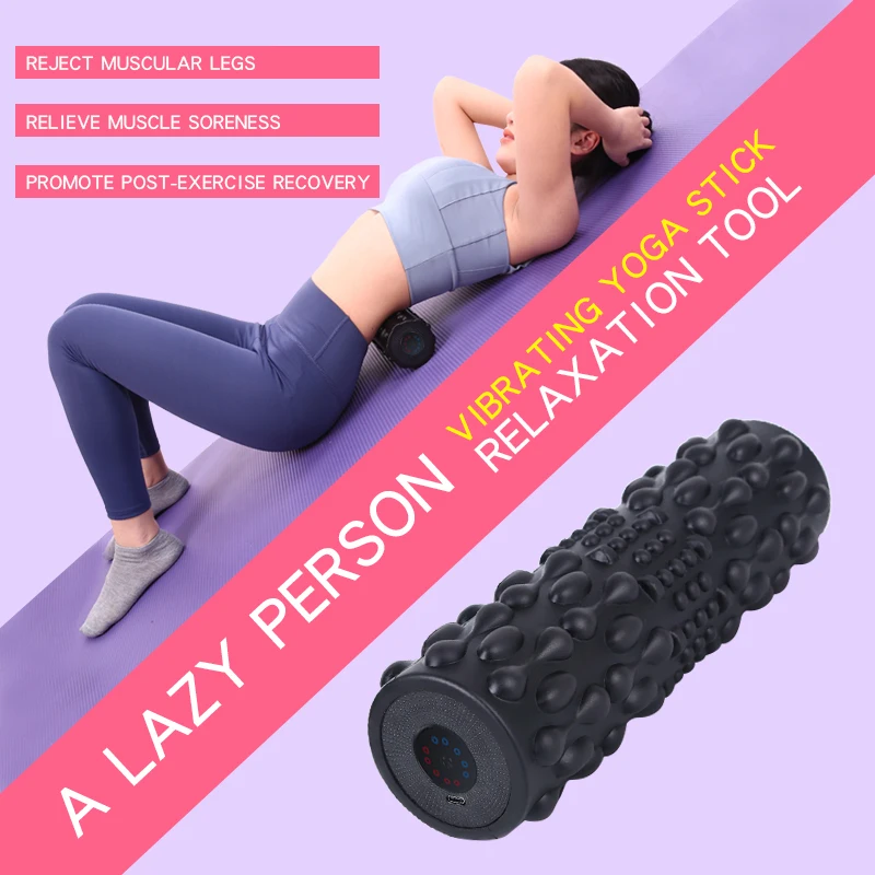High Intensity Vibration 5 Speed Round Exercise Pilates Yoga Massager Electric Vibrating Foam Yoga roller