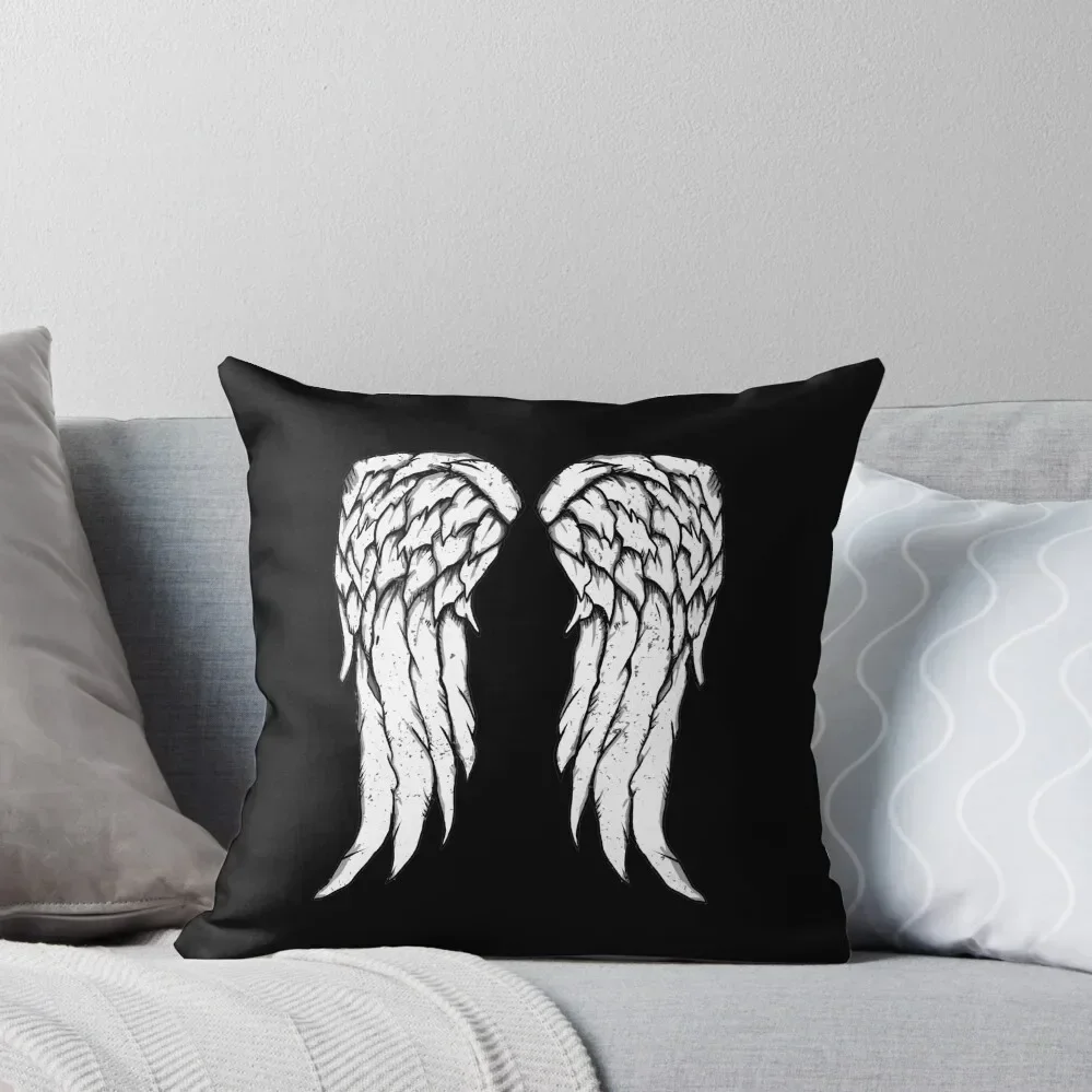 

Daryl Dixon Wings - Zombie Throw Pillow Decorative pillowcase Cushion Cover Luxury Plaid Sofa Pillows Aesthetic pillow