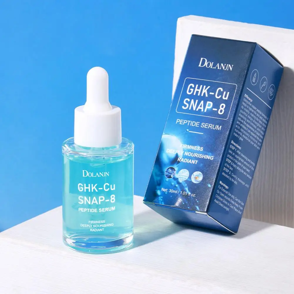 Copper Peptide Facial Serum 30ml Smooth Fine Lines Nourishing Essence Increase Elasticity Moisturizing Hydrating Skin Care New
