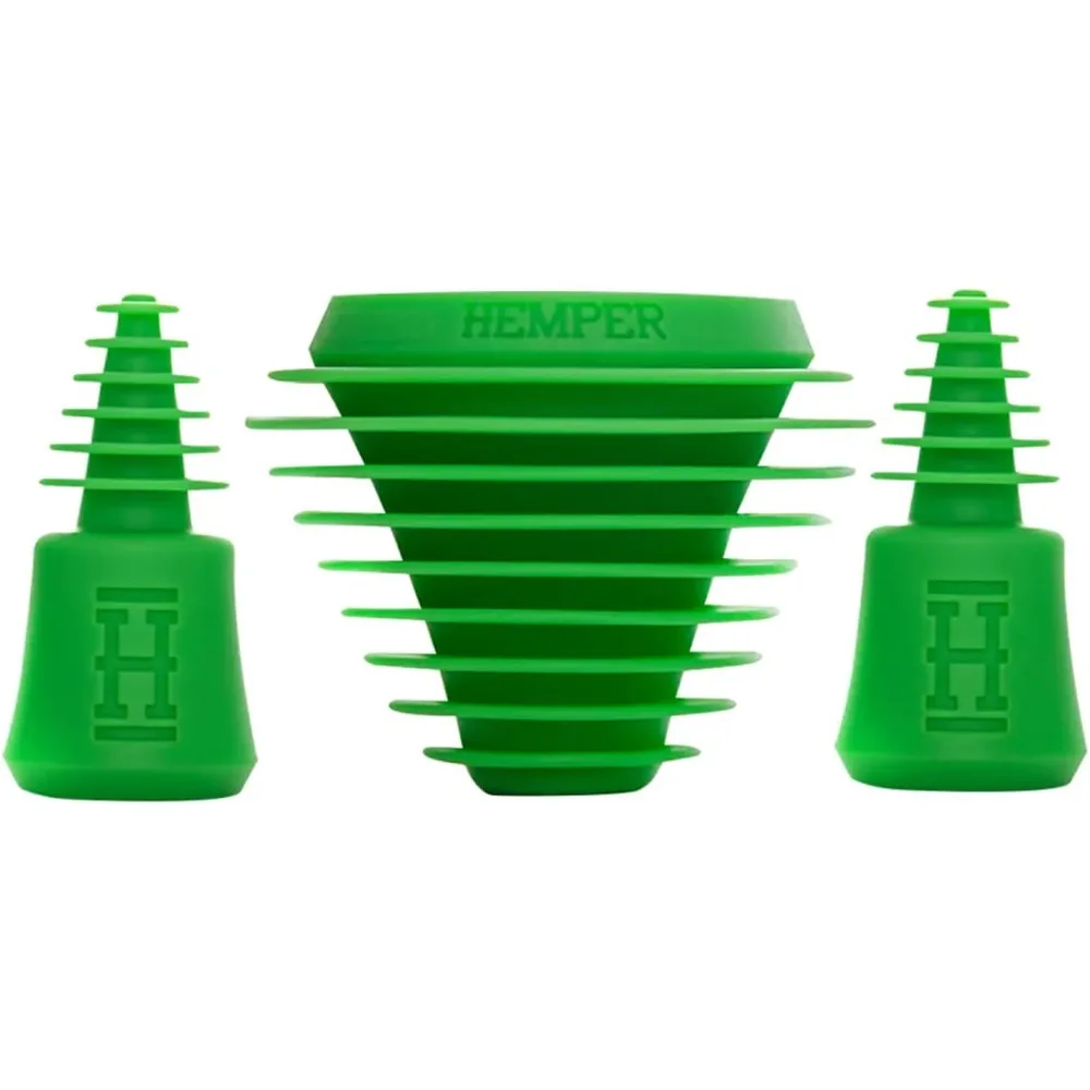 Plugs + Caps | Universal Cleaning Plugs for Glass Water Pipes and More | Fits Male & Female Joints | Leak-Proof Seal Cleaning | Durable, Reusable & Easy to Use - (Green)