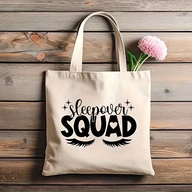1pc Overnight team friend tote bag, overnight party gift pajamas night shoulder bag, bulk gift pajamas party bag