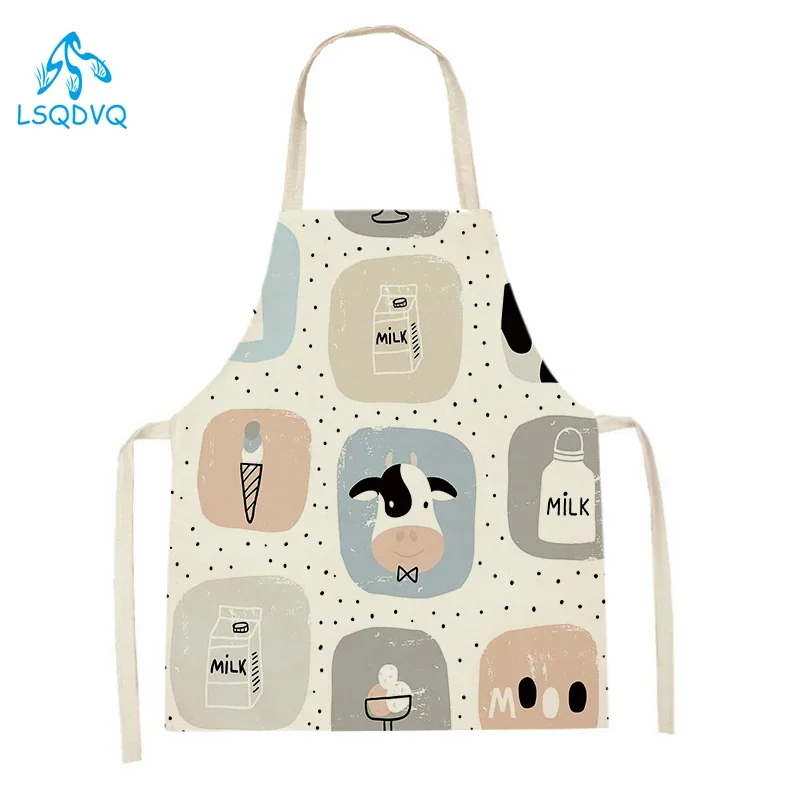 Cute Cartoon Animal Apron for Children Snails Cow Fox Printing Aprons Cooking Apron Household Cleaning Accessories Home Pinafore